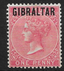 GIBRALTAR SG2 1886 1d ROSA-ROJO MTD COMO NUEVO (p) - Imagen 1 de 1