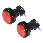Game Push Button 46mm Round 12V LED Illuminated Push Button Switch Red 2 pcs