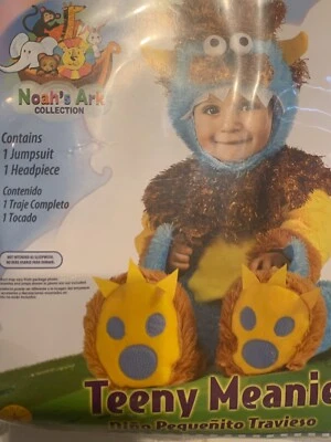 NWOT Teeny Meanie Monster Costume Infant Size 0-6 Months Noah's Ark Suit Headpc Foto 1 de 4