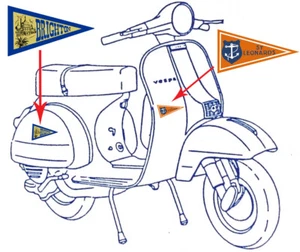 Pegatinas de banderín de viaje Devon - autocaravana scooter autocaravana Vespa Lambretta - Imagen 1 de 39
