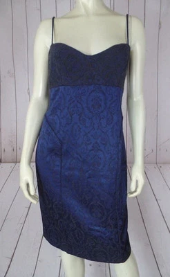 Vestido Cynthia Steffe 8 NUEVO $315 Azul Gris Floral Vaina Viscosa Mezcla Lana ¡CHIC! Foto 1 de 4