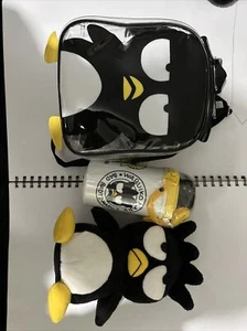 JAPAN SANRIO Bad Badtz-Maru Black Small Pouch 3D Back +plush + Water Bottle Set - Picture 1 of 10