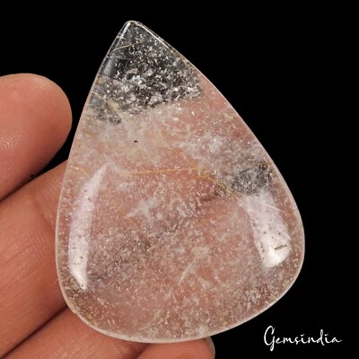 88.30 Ct Natural Untreated Rutile Pear Cabochon Loose Gems For Making Pendant - Image 1 of 4