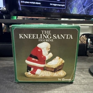 1992 RP Gauer kniender Weihnachtsmann betet über Jesuskind Statue Vargas Vintage in Box - Bild 1 von 11