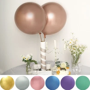 5 pcs 18" Round Metallic Latex Balloons Wedding Birthday Party Events Supplies - Picture 1 of 50