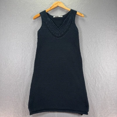 Vestido sin mangas Athleta Crochet para mujer pequeño azul marino forrado de lana tejido hasta la rodilla Foto 1 de 4