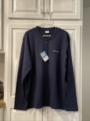 Men’s Columbia Henley long sleeve size large (42/44) Dark blue NWT - Image 1 of 4