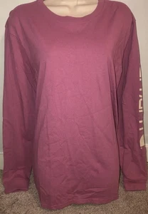 Pink Long Sleeve Logo Accent Carhartt Loose Fit Shirt Women’s Sz Large 12/14 - Picture 1 of 7