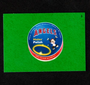 Pegatina de hierba 2016 Wacky Packages serie de béisbol "ANGELS HALOS POLISH" #3 - Imagen 1 de 1