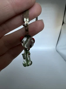 Llavero perro vidrio soplado vintage con collar de diamantes de imitación - Imagen 1 de 11