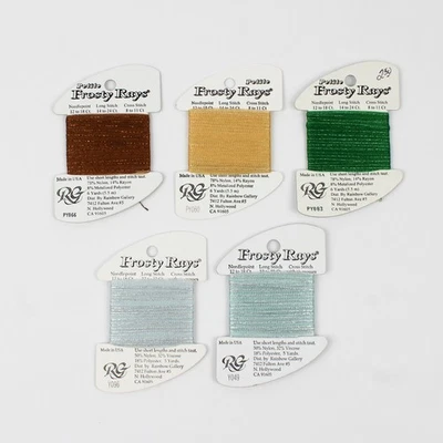 Lot of 5 Cards Frosty Rays Yarn for Needlepoint, etc. Assorted Colors New - Image 1 of 4