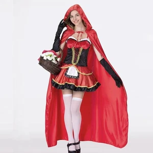 Mujeres Damas Papá Noel Navidad Disfraz Juegos con disfraces Navidad Vestido Elegante + Capa + Guantes - Imagen 1 de 8