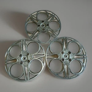 Lotto di 3 mulinelli vintage Goldberg Bros 15” 35mm pellicola alluminio - Foto 1 di 5