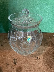 Waterford Lismore Round Crystal Biscuit Barrel Canister Cookie Jar with Lid - Picture 1 of 5