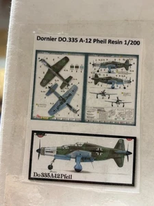 RESIN # DORNIER  1/200th  SCALE DORNIER Do 335 A-12 PFEIL RESIN  MODEL KIT - Picture 1 of 2