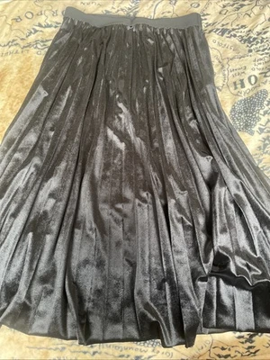 NUEVO CON ETIQUETAS Max Studio Talla Grande Negro Terciopelo Maxit Falda Plisada Pull-On Foto 1 de 4