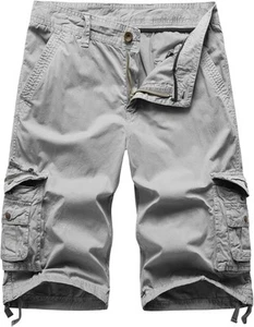 Men's Cargo Shorts Relaxed Fit Multi Pockets Twill Cotton Outdoor Camo Lightweig - Picture 1 of 33