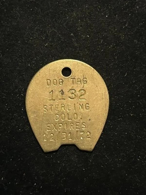 1972 年纯银科罗拉多税币狗牌许可证 #1132 — 第 1/2 张图片