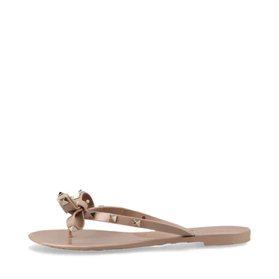 Valentino Rock Studs Rubber Sandals 38 Ladies' Beige Ribbon Extra studs availabl - Image 1 of 4