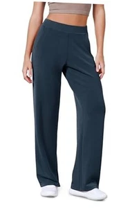Women's Modal Soft Wide Leg Pants Elastic High Waist Casual Lounge Relaxed - Picture 1 of 7