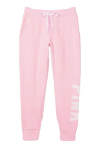 VICTORIA'S SECRET PINK EVERYDAY COMFY FLEECE SKINNY JOGGER LOGO XS S M L XL XXL - Picture 1 of 24