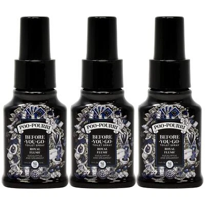Juego de 3 spray de inodoro Poo Pourri 14 oz Royal Flush eucalipto menta verde Foto 1 de 4