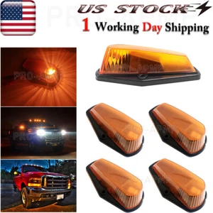 5x Amber LED Cab Roof Marker Lights Kit for 80-97 F150 F250 F350 Super Duty - Picture 1 of 7