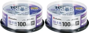 Verbatim Blu-ray Disc 20 Spindle 100GB 4X Speed BD-R XL x2sets VBR520YP20SD4 - Picture 1 of 3