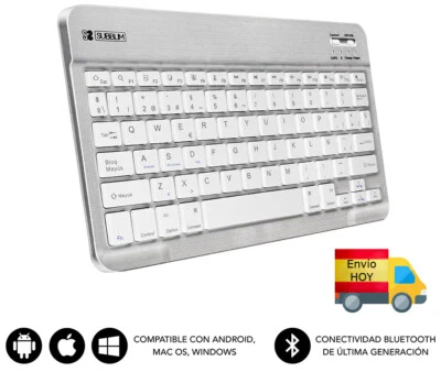 NUEVO TECLADO PC BLUETOOH 3.0 MINI COMPATIBLE PC ANDROID MAC ESPAÑOL Ñ ENVIO HOY - Imagen 1 de 4