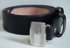 Vintage Sterling Silver Hickok 'P' Belt Buckle & New sz 38 Black Leather Belt