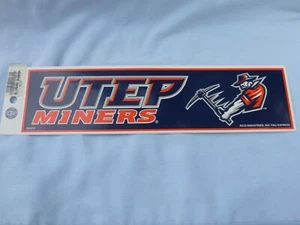 Texas El-Paso UTEP MINERS  Sticker style 10.5" x 3" VINYL DECAL by Rico  NEW! - Picture 1 of 1