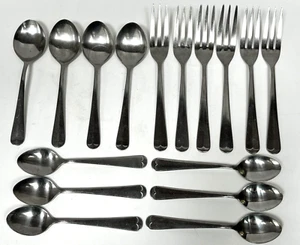 16 Pieces The Main Course Rattail Stainless Steel Flatware - Picture 1 of 5
