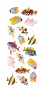 "Pegatinas artesanales brillantes para álbumes de recortes de peces tropicales 5x12""" - Imagen 1 de 1