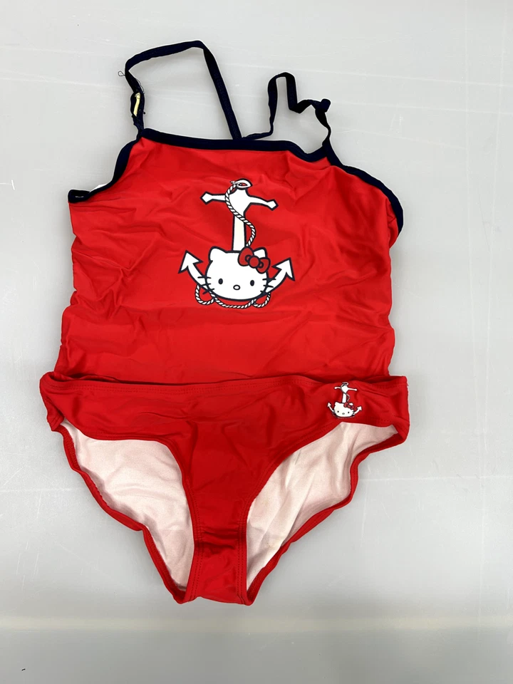 Nuevo traje de baño 2 piezas para niñas talla 14 rojo con ancla 2 piezas HELLO KITTY NUEVO SIN ETIQUETAS traje de baño Foto 1 de 1