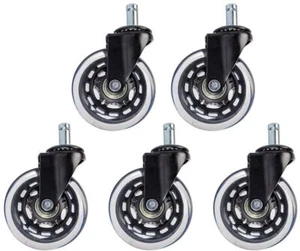 Office Chair Wheels Heavy Duty Rubber Caster Wheels, 5 Pack Rollerblade Wheels - Picture 1 of 10