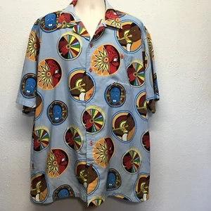 Vintage Platinum FUBU Hemd Herren XXL Blau Knopfleiste Fat Albert Junkyard Gang 2XL - Bild 1 von 5