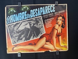 1958 THE RETURN OF DRACULA Francis Lederer Authentic Mexican Lobby Card~16"x12"