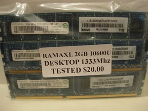 *NICE* RAMAXEL 4GB DDR3 (2X 2GB) 2RX8 PC3 10600U DDR3 1333 Desktop Memory Ram - Picture 1 of 3