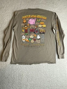 Simply Southern Collection Long Sleeve T-Shirt Pumpkin Spice Checklist Medium - Picture 1 of 11