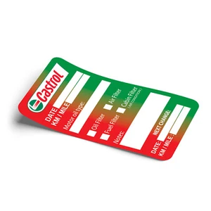 60 x Castrol Oil Change Service Reminder Stickers for Cars Trucks Vans - Vinyl - Picture 1 of 1