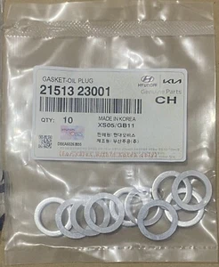 10x Genuine Kia/Hyundai Oil Drain Sump Plug Washer 2151323001 - Picture 1 of 2