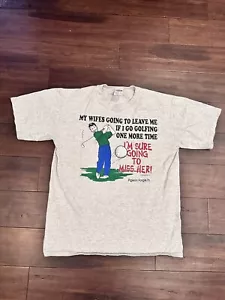 Vintage 90s Golf My Wife Novelty Funny Shirt Size Medium Retro - Picture 1 of 6