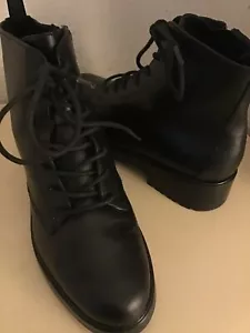 Everlane women black leather Modern Utility Combat boots US 6 Euro 37 - Picture 1 of 11