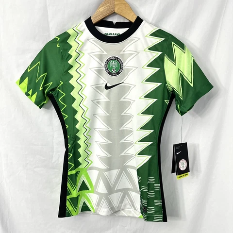 Nike Dri Fit Naija Nigeria Football Federation Shirt  Women's XSmall Green White Cover