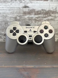 Satin Silver Dual Shock 2 Controller Official Sony PlayStation 2 PS2 SCPH-10010 - Picture 1 of 5