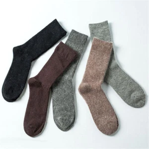 5 Pairs Angora Cashmere Wool Sock Mens Socks Comfortable Warm Pure Color, - Picture 1 of 10