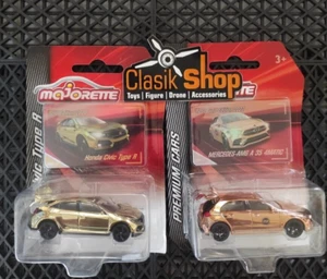 Majorette Honda Civic Type R Gold Edition 2020 Rare Mercedes AMG Chase Car - Picture 1 of 10