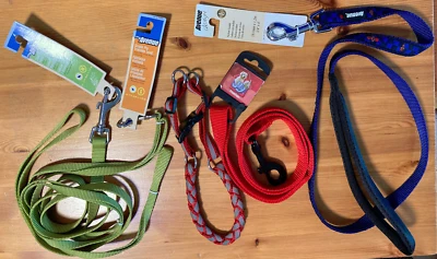 Conjunto de 5 coleiras de cachorro vermelho brilhante azul real verde HAGEN Flamingo novo - Imagem 1 de 4