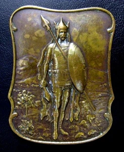 Art Deco by Brangier ca.1910: A Celtic Chief / Bronze Medal 48 mm x 60 mm / M.93 - Picture 1 of 8