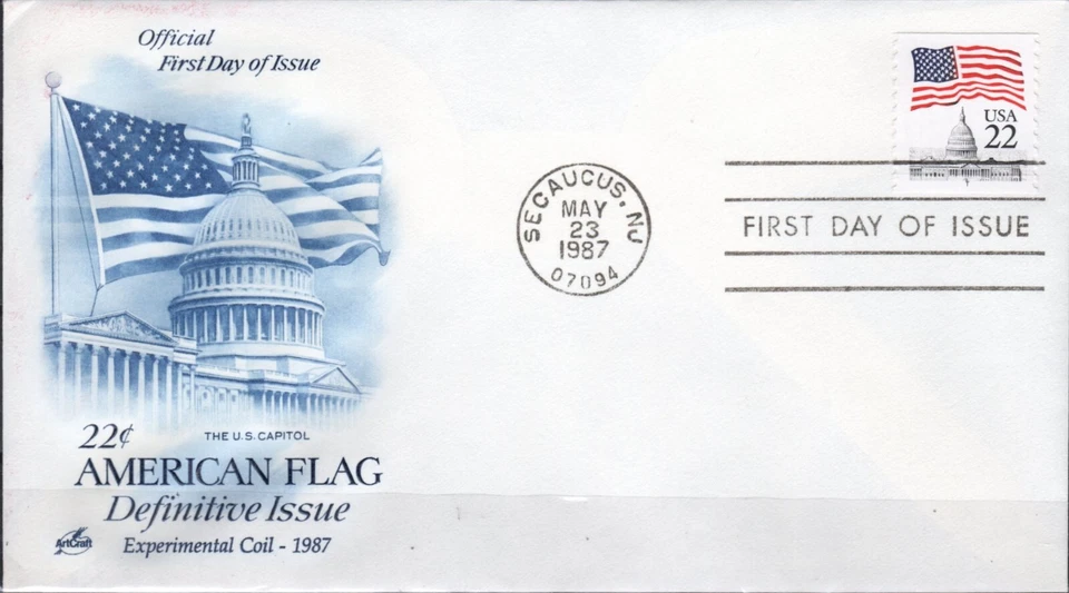 US Scott #2115c "Flag over Capitol", "T", ArtCraft Cachet, FDC - Image 1 of 1